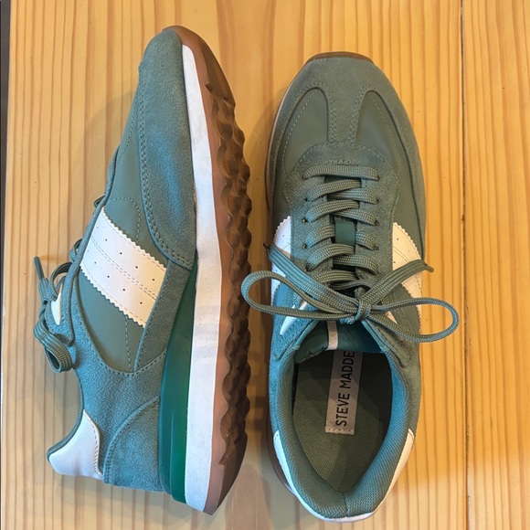 Steve Madden Men's Teal and White Lace-Up Sneakers - Picture 2 of 3